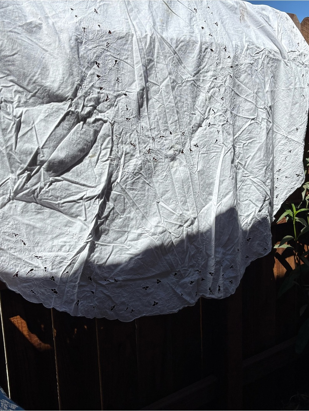 White Eyelet Tablecloth